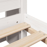 ZNTS Bookcase Bed without Mattress White 120x200 cm Solid Wood Pine 3322236
