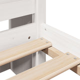 ZNTS Bookcase Bed without Mattress White 120x200 cm Solid Wood Pine 3322236