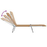 Sunlounger Set of 2 Taupe Powder-coated steel 44303