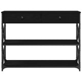 Console Table with Drawer with Shelf Black oak 100 x 28 x 75 cm 863529