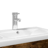 Bathroom Sink Cabinet with Built-in Basin Smoked Oak 3278773