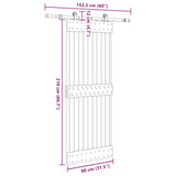 Sliding Door with Hardware Set 80x210 cm Solid Wood Pine 3332665
