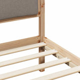 Bed Frame with Headboard Taupe 200 x 200 cm Solid Pine Wood 3394231