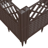 Garden Planter with Pegs Brown 123.5x43.5x43.5 cm PP 368016