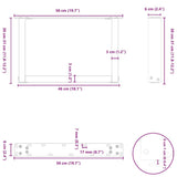 Coffee Table Legs U-Shaped 2 pcs Black 50x cm Steel 4013136