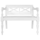 Batavia Bench 98 cm Solid Mahogany Wood White 246966