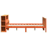 Bookcase Bed without Mattress Wax Brown 150x200 cm King Size Solid Wood 3322101