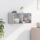 Wall Cabinet with Glass Doors Grey Sonoma 68.5x37x35 cm 836507