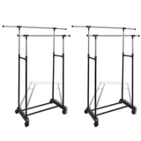 Adjustable Clothes Racks 2 pcs 2 Hanging Rails 270182