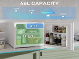 46 Litre Table Top Mini Fridge, Small Fridge with Ice Box, Reversible Door, Adjustable Temperature T3398P343293