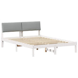Bed frame White and light grey 150 x 200 cm Solid pine wood 878533