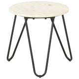 Coffee Table White 40x40x40 cm Real Stone with Marble Texture 286443