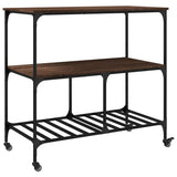 Kitchen Trolley Brown Oak 100x50x95 cm Engineered Wood 842310