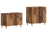 2 Piece Bathroom Cabinet Set DELFT Old Wood Engineered Wood 3417628