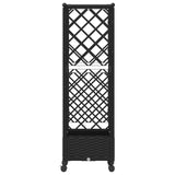 Raised Bed with Trellis and Roof Black 122.5 x 40 x 127 cm PP 3423026