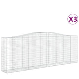 Arched Gabion Baskets 3 pcs 400x50x140/160 cm Galvanised Iron 3145983