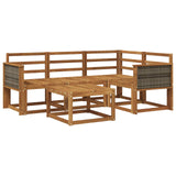 Outdoor Sofa Set 5 pcs Natural Solid Acacia Wood 3385185