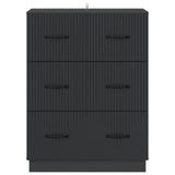 Drawer Cabinet Black 66 x 34.5 x 87 cm Engineered Wood 895296