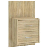 Bed Headboard with Cabinets Sonoma Oak Engineered Wood 3115758