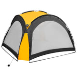 Party Tent with LED and 4 Sidewalls 3.6x3.6x2.3 m Yellow 92238