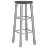 3 Piece Bar Set Wood and Steel Black 284396