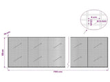 Gabion with 5 mm Wire and 5x2.5 cm Mesh 750x10x100 cm 3463497