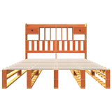 Bookcase Bed without Mattress Wax Brown 140x190 cm Solid Wood Pine 3323988