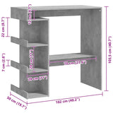 Bar Table with Storage Rack Concrete Grey 100x50x101.5cm Engineered Wood 809453