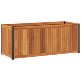 Garden Planter 110x45x44 cm Solid Wood Acacia and Steel 367612