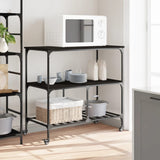 Kitchen Trolley Black 100x50x95 cm Engineered Wood 842306