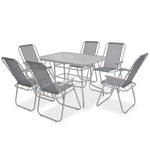 8 Piece Outdoor Dining Set Steel and Textilene Grey 43786