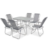 8 Piece Outdoor Dining Set Steel and Textilene Grey 43786