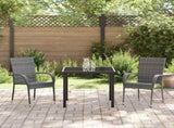 Garden Dining Set 3 pcs Grey Powder-Coated Steel 3379408
