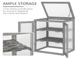 3-tier Wood Greenhouse Garden Polycarbonate Cold Frame Balcony Grow House w/ Storage Shelf for T3398P377662
