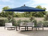 Cantilever Garden Parasol with LED Lights Azure Blue 350 cm 313785