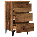 Bed Cabinet with Metal Legs Old Wood 40x35x69 cm 856424