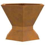 Fire Pit Brown 50 x 50 x 40 cm Weathering Steel 858961