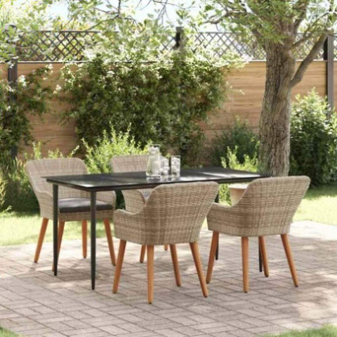 Dining Set Light grey Poly rattan 3261708