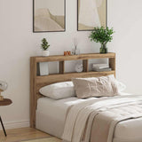 Headboard Cabinet with LED Artisan Oak 140x17x102 cm 863129