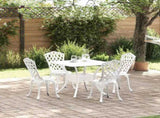 Garden Table Set 5 pcs White Cast Aluminium 3334754