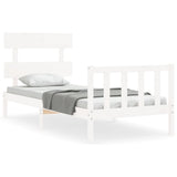 Bed Frame without Mattress White 90x200 cm Solid Wood Pine 3193257