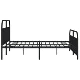 Metal Bed Frame without Mattress with Footboard Black 200x200cm 353660