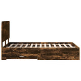 Bed Frame with Drawer Smoked Oak 120 x 190 cm Engineered Wood 3412814