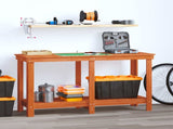 Work Bench Wax Brown 140 x 50 x 80 cm Solid Pine Wood 870301