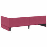 Corner Bed Frame with Headboard Wine Red 100 cm x 200 cm Velvet 42016095