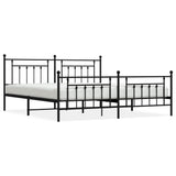 Bed Frame Black Powder-Coated Steel 200x200 cm Bed Frame 353562