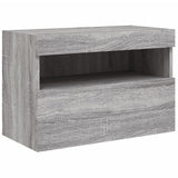 7 Piece TV Wall Cabinet Set with LED Lights Grey Sonoma 3216776