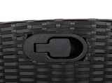 7 Piece Garden Dining Set with Cushions Black Poly Rattan 3212453