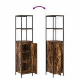 Bathroom Furniture Set with Shelf 3 pcs Smoked Oak and Black 3328396