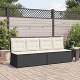 Garden Bench Black Poly Rattan 3394467